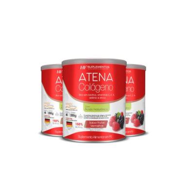 Imagem de 3x colágeno atena verisol+ácido hialurônico frutas vermelhas - HF Supl