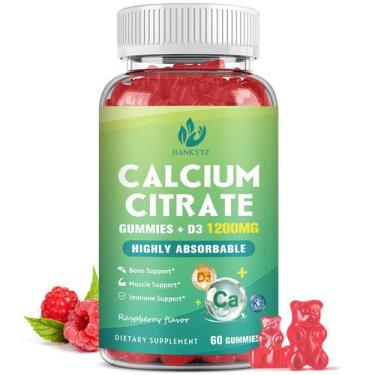 Imagem de Suplemento de gomas de citrato de cálcio JIANKYTZ 1200 mg com vitamina