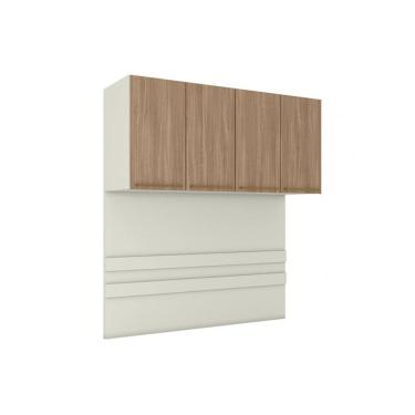 Imagem de Módulo de Quarto Casal Armário Ponte Aéreo MC11 Seletto c/ 4 Portas Areia/Jequitibá - Henn