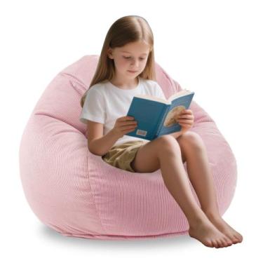 Imagem de Cadeira Bean Bag LPMOERA Memory Foam para crianças/adolescentes rosa