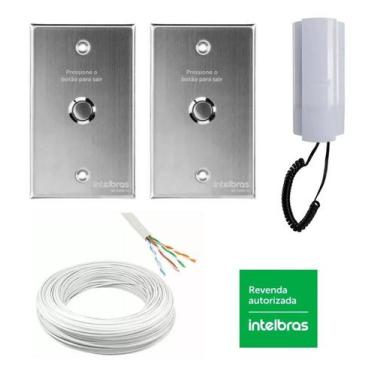 Imagem de Kit Interfone Intelbras TDMI 300 com 2 Botoeiras BT 5000 e 100m de Cab