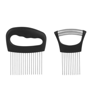 Imagem de 2un. Suporte Cebola Fatiar, Kit Ferramentas Fatiador Cebola Extra Grande com 16 Agulhas Longas e 10 Agulhas Longas Picador Legumes em Aço Inoxidável Grau Alimentício para Tomates Batatas