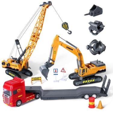 Imagem de Construction Toys cobefy Playset Excavator Crane Truck 3 anos ou mais