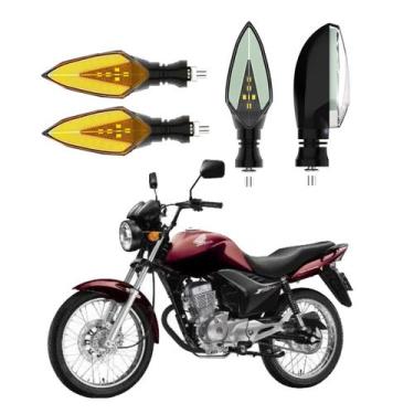 Imagem de KIT 4 Setas Sequenciais Pisca de Led Modelo P35 Para Moto Honda CG 150