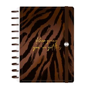 Imagem de Caderno de Disco Inteligente Iscool G+ Natural Fashion Safari Chic Tigre