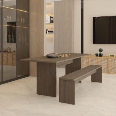 Imagem de Mesa de Jantar 200x80x74cm 25mm C/01 Banco Essence - Metalig