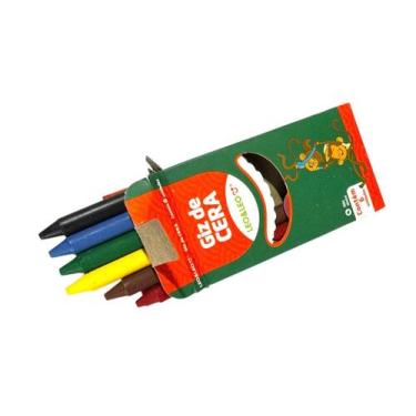 Imagem de Kit 12 Caixas De Giz De Cera Escolar 6 Cores Com 72 Un Total - Leo&leo