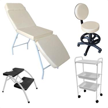 Imagem de Kit Completo Clínica Estética: Maca Mocho Escada e Carrinho