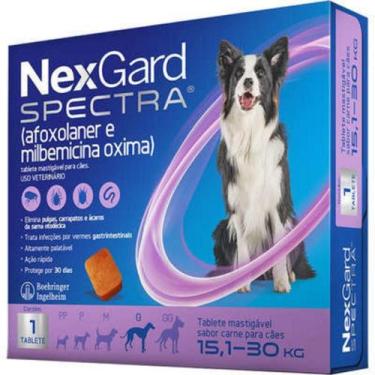 Imagem de Antipulgas, Carrapatos e Vermífugo NexGard Spectra para Cães de 15,1 a