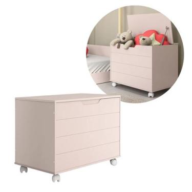 Imagem de Baú Caixa de Brinquedo Infantil 70cm com Rodízio Pistão MDF - MATIC, R