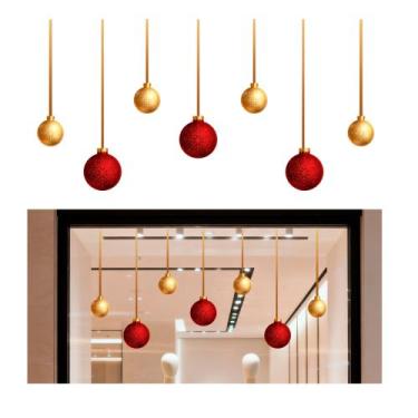 Imagem de Adesivo Vinil Decorativo de Natal Comércio Vitrine Lojas - Abstratta