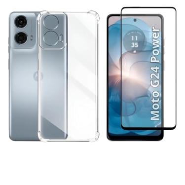 Imagem de Kit Capa Anti Impacto + Película Vidro 3D 9D Protetora P/Motorola Modelos Todos (Moto G24 Power)