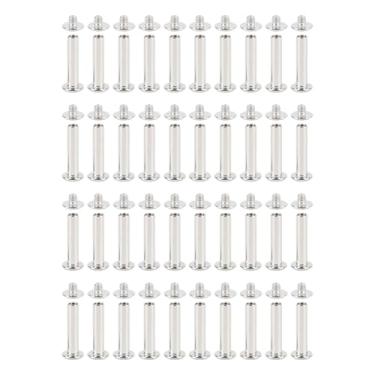 Imagem de Rebites artesanais de couro Parafuso Rebites Cabeça redonda Multifuncional para encadernação de livros Pregos para vestuário em couro Artesanato Liga de aço inoxidável 5x22x9,5mm