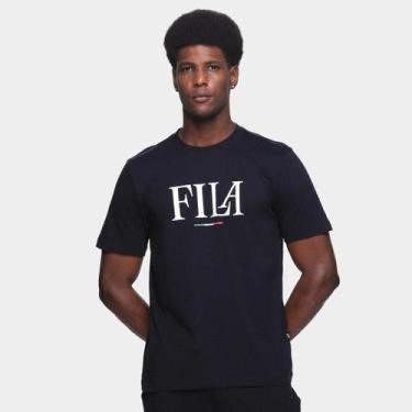 Imagem de Camiseta Fila Italy Letter Masculina, Preto, M