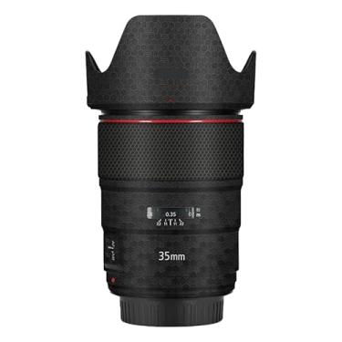 Imagem de EF 35 1,4 L II Adesivo de lente de câmera antiarranhões para Canon EF 35 mm F1.4 L II Capa protetora de película protetora (preto favo de mel)