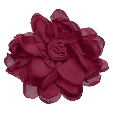 Imagem de Generic Grampos de cabelo de flor de rosa, broches de tecido para mulheres, festa de casamento, vestido de dança, acessórios de roupas, presentes de dia dos namorados, One Size, Metal, Sem Pedra