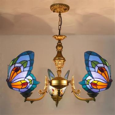 Imagem de Lustre Borboleta de Luxo Contemporâneo com LED, Criatividade Americana, Ideal para Sala de Estar, Restaurante, Quarto, Villa, Hotel, Café, Bar, KTV ou Clube. Luminária Pendente de Vidro Colo