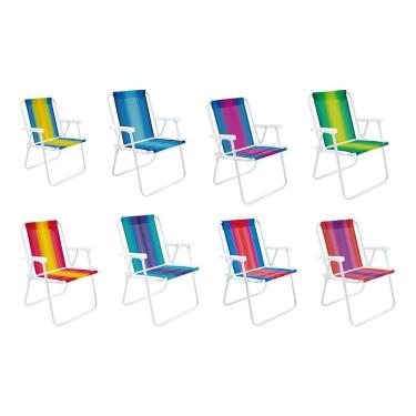 Imagem de Cadeira De Praia Alta Aco Cores Sortidas - Mor