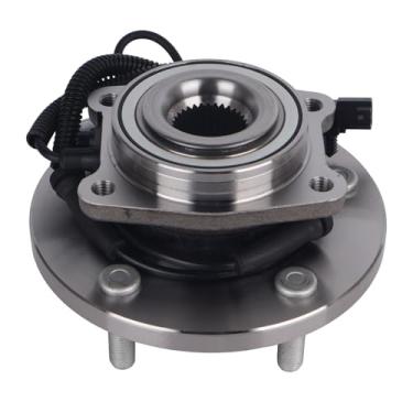 Imagem de KUSATEC 515136 Rolamento de roda dianteira e conjunto de cubo compatível com Chrysler Town & Country 2008-2013, Dodge Grand Caravan, Volkswagen Routan, parafusos de 5 pinos com ABS