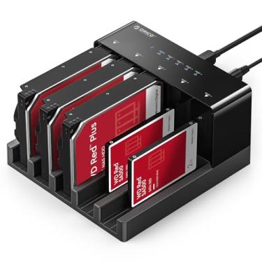 Imagem de ORICO USB 3.0 para SATA Disco rígido externo 5 compartimentos dock station com função de clone offline duplicador para HD de 2,5 ou 3,5 polegadas, suporte SSD 5X 10 TB