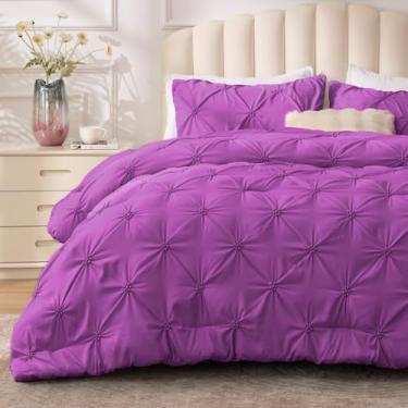 Imagem de BEDELITE Conjunto de edredom King, roxo, 3 peças, boêmio, leve, macio e quente, com 2 fronhas para todas as estações