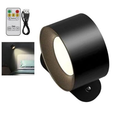 Imagem de Luminaria Arandela 3 Tons Bateria Led Recarregavel Usb Controle Mesa Parede Iluminaçao Quarto Sala Trabalho Leitura