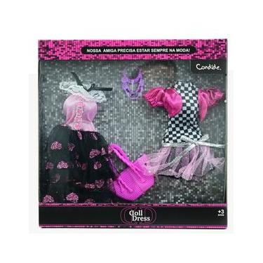 Imagem de Vestido Para Boneca - Doll Dress Kit 2 Looks - Xadrez e rosa