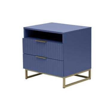 Imagem de Mesa de Cabeceira Ondulada Azul - Westwing Collection Azul