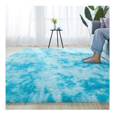 Imagem de HGTRH Tapete de pelúcia macio com fundo antiderrapante de pontos, tapete longo luxuoso e fofo para sala de estar e quarto sala de jantar tapete de chão decoração de casa G 100 x 160 cm