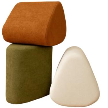 Imagem de Kit 3 Puff Orgânico Trevi Bouclê – Puff Decorativo Moderno para Sala, Quarto e Recepção(Off white - Terra Cota - Verde)