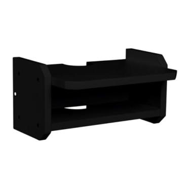 Imagem de Prateleira MDF Para Roteadores Fixada Na Parede Suporte Invisivel (PRETO)