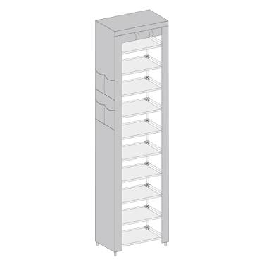 Imagem de CASAMAYA Sapateira com capas, organizador de sapateira de 10 camadas de altura, armazenamento de prateleira de sapatos de grande capacidade, comporta 20 pares de sapatos, organizador vertical de