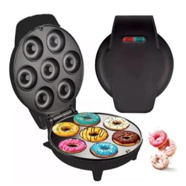Imagem de Mini Maquina De Donuts Café Da Manhã Capacidade Para 7 Mini Rosquinha Elétrica 110V Portátil(Preto)