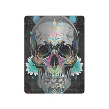 Imagem de JUZIHAI Lençol de berço de Halloween para meninos e meninas, capa de colchão de bebê com caveira de esqueleto colorido, macio, elástico, respirável, para berço padrão e cama infantil, 99 x 68 cm