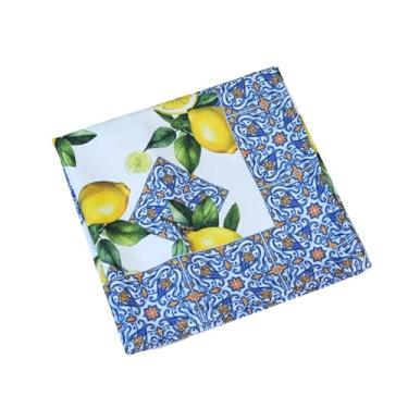 Imagem de Caminho de Mesa Estampado Allegra, Microfibra, Contemporâneo, Verde Limão, 125 x 43 cm, Fácil de Lavar e Secar, 70g