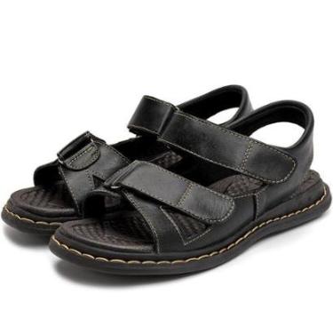 Imagem de Sandalia Ortopedica Masculina Chinelo Confortavel De Couro Legitimo-Masculino