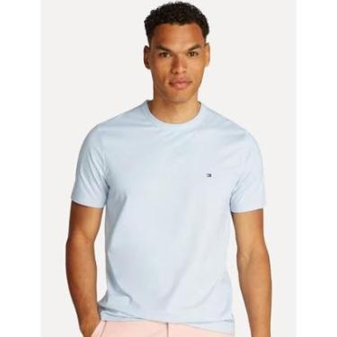 Imagem de Camiseta Tommy Hilfiger Masculina Slim Fit Essential Stretch Azul Claro-Masculino
