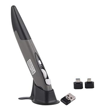 Imagem de Mouse de caneta óptico sem fio de 2,4 GHz, 500 1000DPI para controle suave com economia de energia e desligamento automático, para entrada de escrita à mão (cinza)