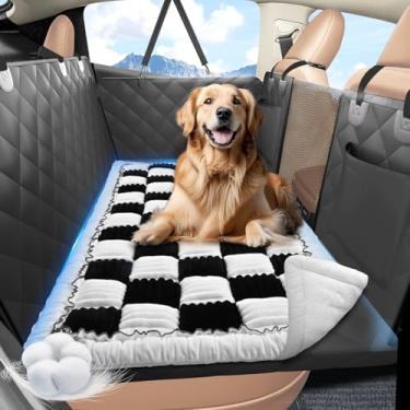 Imagem de Cama para cachorro no banco traseiro, antiderrapante, para assento traseiro do carro, macia e confortável, tapete de cama para animais de estimação para viagem, cobertor de carro de estimação para
