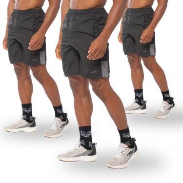 Imagem de Kit 3 Bermudas Dry Academia Esporte Alpha Co-Masculino
