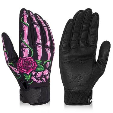 Imagem de RIGWARL Luvas femininas de inverno para motociclistas, rosa quente para clima frio, finas com tela sensível ao toque, luva de ciclismo térmica, presente para drving, corrida, acampamento, caminhada