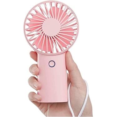 Imagem de AEWFRRV Mini ventilador USB portátil vento forte silencioso bateria recarregável ventilador portátil ventilador de refrigeração ar condicionado (cor: rosa) yubin1993 (cor: rosa)