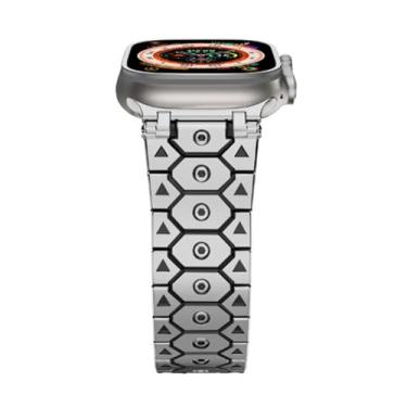 Imagem de SAAWEE Pulseiras de relógio Titan de aço inoxidável de aço inoxidável para Apple Watch Ultra 2 de 49 mm, 46 mm, 45 mm, 44 mm, série 10, 9, 8, 7, 6, 5, 4, 3, 2 e 1 SE, com conector de metal, S10 46mm,