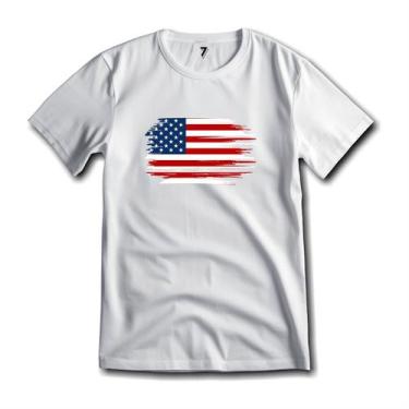 Imagem de Camiseta Bandeira Dos EUA Algodão Premium - Sete Sete Esportes, P, Bra