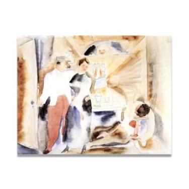 Imagem de LKXGRRSFG Arte de parede em tela StartCharles Demuth - reprodução de pintura a óleo abstração geométrica, design de interiores colorido ousado 11,20 x 39 cm sem moldura