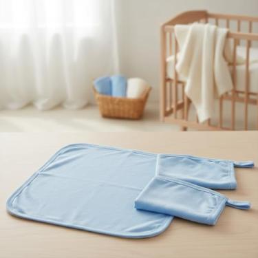 Imagem de Fralda Boca Bebê Malha Lisa Toque Suave Babete com Prendedor de Chupeta 30x30cm Kit 3 Unidades