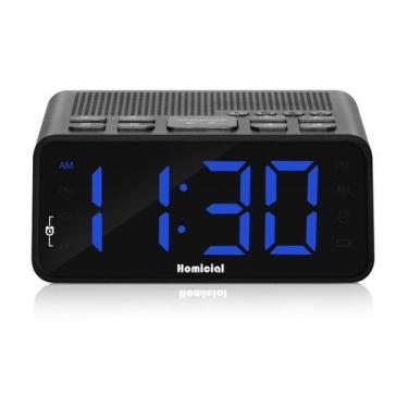 Imagem de Rádio-despertador digital Homicial com rádio AM/FM, dígitos LED multic
