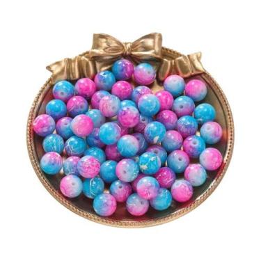 Imagem de Contas De Vidro Redondas Com Padrões Coloridos 20-100pçs 4-10mm Espaça