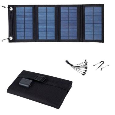 Imagem de Placa Solar Usb Carregar Celular Fotovoltaica Camping 20W