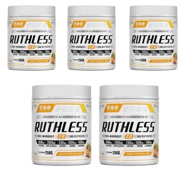 Imagem de Kit 5 Ruthless 2.0 Pré-treino Sabor Tangerina 5x250g FNB Sport Nutrition-Unissex
